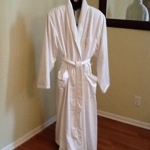 White microfiber long robe